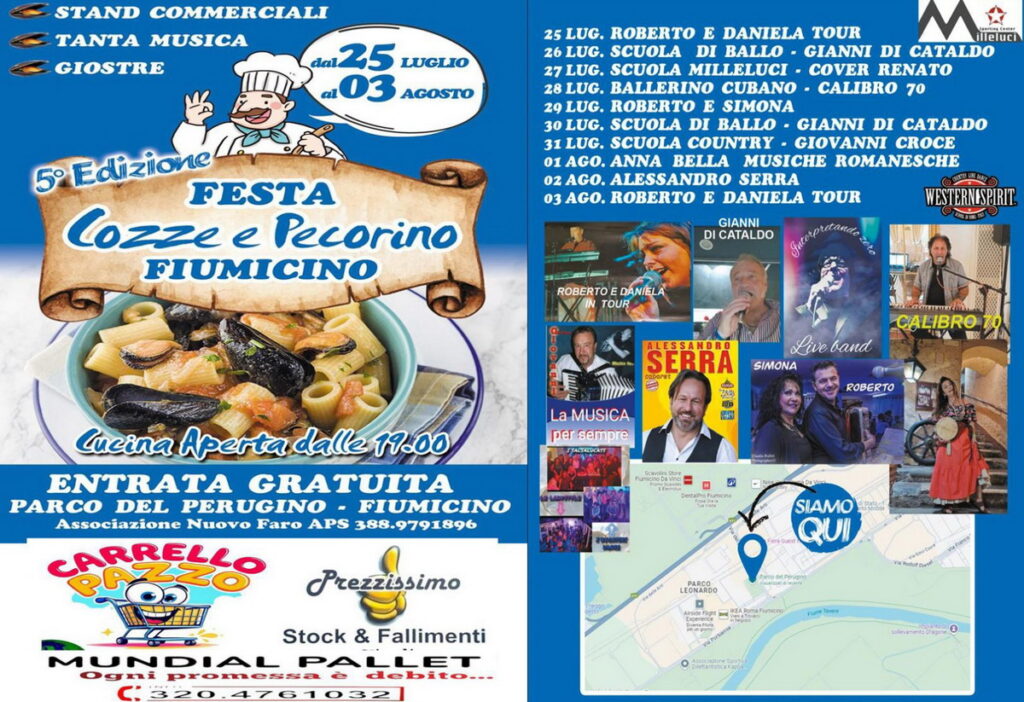Torna a Fiumicino la festa delle mezze maniche cozze e pecorino