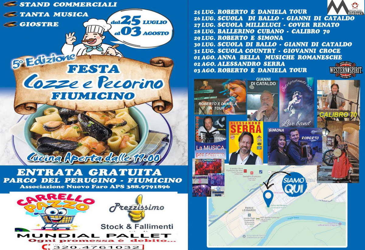 Torna a Fiumicino la festa delle mezze maniche cozze e pecorino